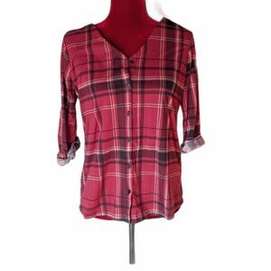 French Laundry Red Plaid Top Size Small